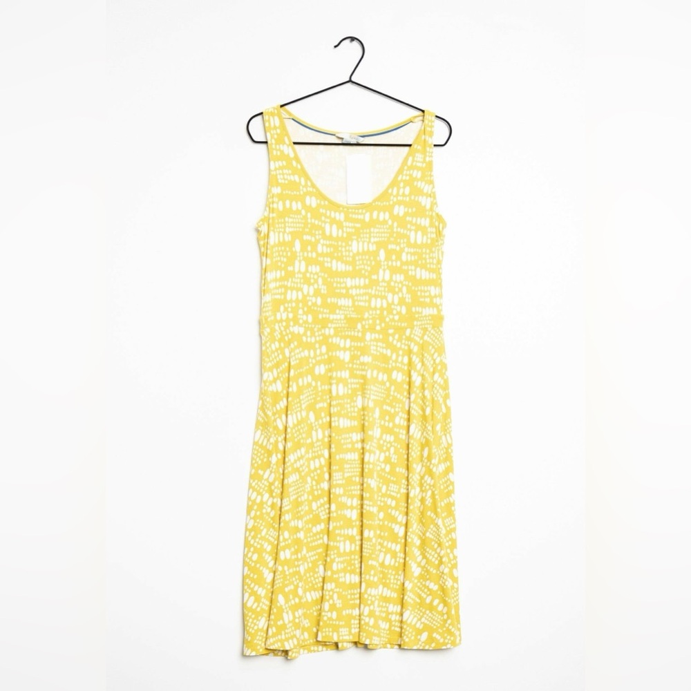 Boden Amelia sleeveless yellow and white jersey midi dress size 8.